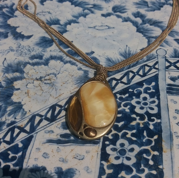 Lia Sophia gold tone pendant on multi strain chain - Picture 4 of 5